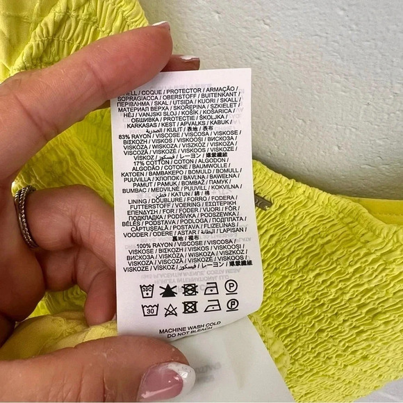 Hurley Yellow Window Pane Crop Top Beach Summer Boho Size Large - Picture 8 of 12